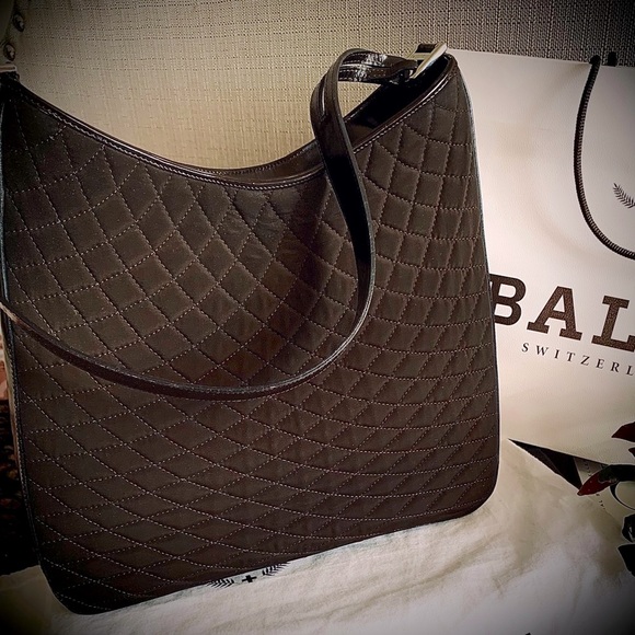 BALLY vintage chocolate brown quilted bag…10/10 bought in a Geneva choco-brown - Picture 1 of 8